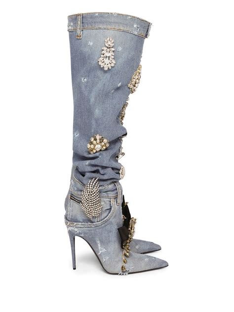 dolce gabbana jean boots|Dolce & Gabbana high heel boots.